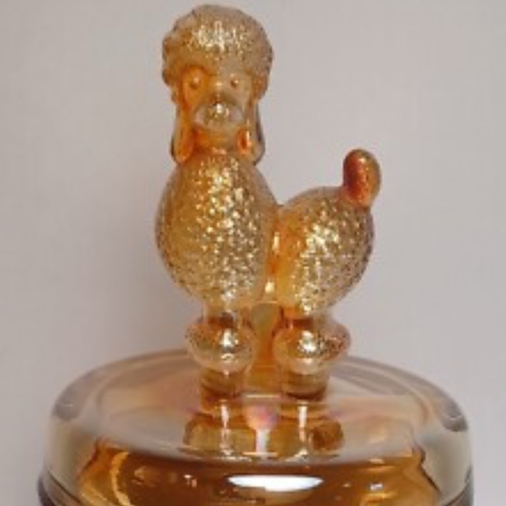 Amber Glass Poodle Figurine